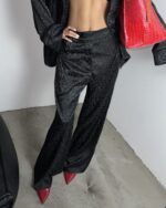 Leopard satin pants